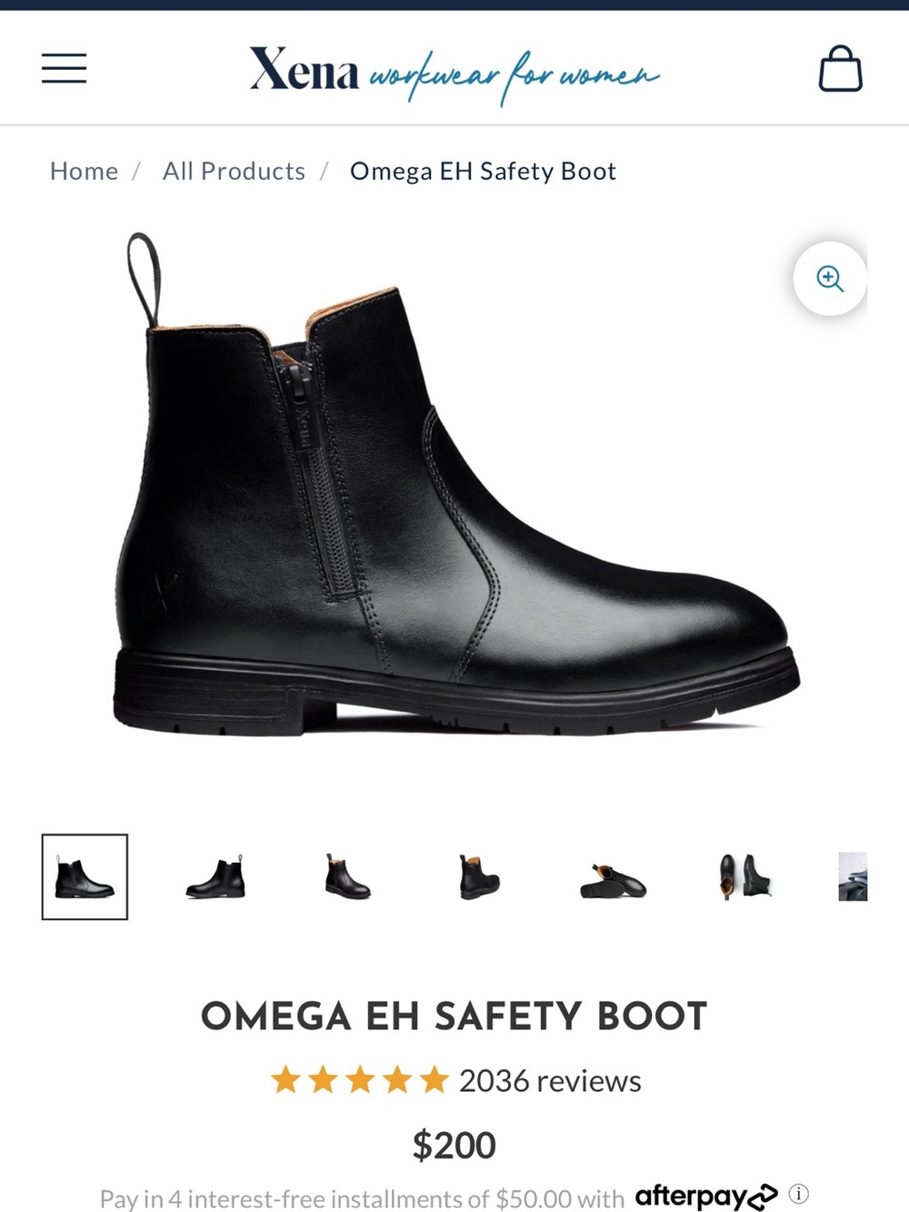 Xena Omega Women's Black Safety Chelsea Boot